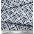 thumbnail image 3 of Soimoi Moss Georgette Fabric Diagonal Check Print Fabric by The Yard 42 Inch Wide, 3 of 5
