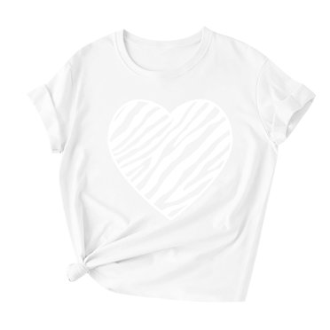 Heliisoer Hauts pour Femmes, Liquidation d'Été Mode Femmes T-shirt à Manches Courtes Imprimé de la Saint-Valentin Hauts Graphiques Fantaisie