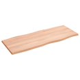 thumbnail image 2 of vidaXL Table Top Light Brown 100x40x2 cm Treated Solid Wood Oak Live Edge, 2 of 4