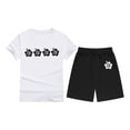 thumbnail image 4 of GDREDA Ensemble de Mini Pantalons pour Enfants, T-Shirt Imprimé à Col Rond et Manches Courtes pour Garçons et Filles Multicolore, 4-5 Ans, 4 of 4