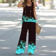 thumbnail image 2 of Mikilon Ensemble Stylé pour Femme 2 Pcs Décontracté Ample Imprimé Camisole Pantalon Long Sans Manches Col Rond Haut/chemise Ensemble Vert Menthe P, 2 of 5