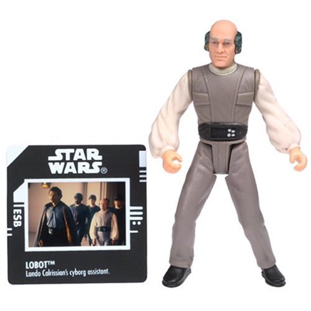 Star Wars, The Power of the Force Green Card, Lobot Action Figure with Freeze Frame Slide, 3.75 Inches