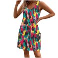 thumbnail image 2 of Ovzne Robes d'Été pour Femmes 2025 Robe d'Été Mode d'Été pour Femmes Imprimé Poche Sans Manches Robe à Col en V Robe d'Été Imprimée Liquidation, 2 of 6
