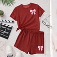 thumbnail image 4 of Robe d'Été à Manches Courtes Haut à Manches Courtes et Short Ensemble Deux Pièces pour Enfants Mignonne Détente d'Été Col Rond, 4 of 6