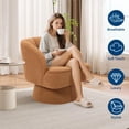 thumbnail image 2 of Yiwa Mid-Back Swivel Armchair, Upholstered Lounge Reading Chair with Pillow and 360-Degree Rotation, 2 of 5