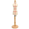 thumbnail image 2 of Height Adjustable Female Dress Model Display Torso Body Clothing Forms, Pinnable Mannequin With Wooden Base Stand, White, 2 of 8