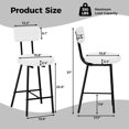thumbnail image 2 of Bingirl Set of 4 Modern Upholstered Bar Stools - Counter - Height Bar Chairs with Round Seat, Back, and Footrest for Kitchen Island, Dining Room, Pub (White), 2 of 7