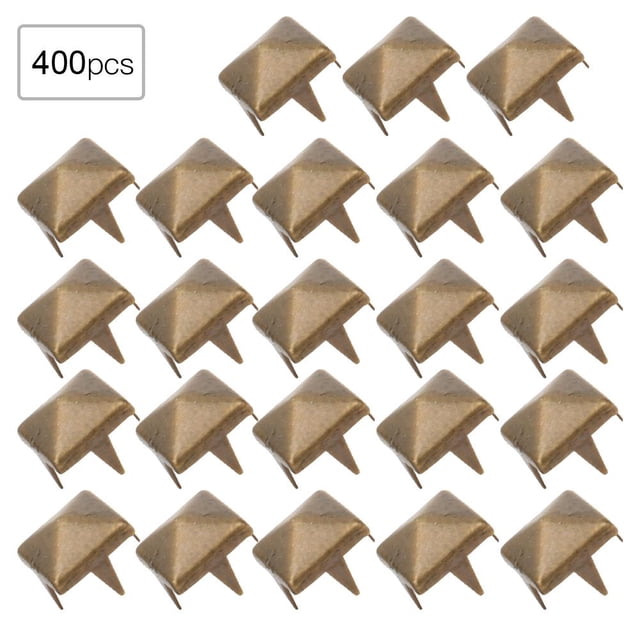 Herwey Square Rivet, 400 Sets 4MM-7MM DIY Leathercraft Spike Rivets Square Spike Studs Bags Shoes Belt Accessories, Square Spike Rivets