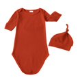 thumbnail image 1 of 2 Pcs Nouveau-Né Fille Garçon Robe Nouée de Retour à la Maison Unisexe Tenue de Nuit Pyjamas, 1 of 6