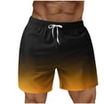 thumbnail image 1 of RKSTN Mens Swim Trunks Gradient Print Novel Extra Plus Size Elastic Waistband Drawstring Comfortable Summer Beach Breathable Vacation Shorts with Pockets, 1 of 4