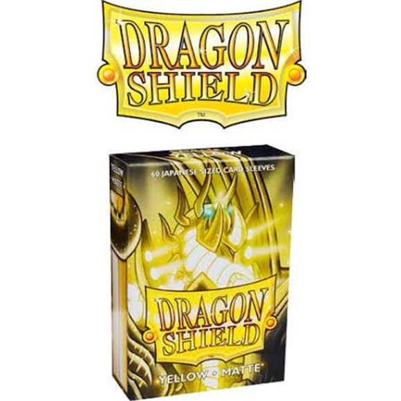 Arcane Tinmen ATM11118 Dragon Shield Japanese Sleeves, Matte Yellow - 60 Count