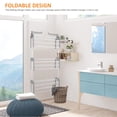 thumbnail image 4 of Foldable Clothes Drying Rack, Oversized 4-Tier (68.9" High) Laundry Rack Clothing Dryer, Garment Laundry Hanger Rack with 2 Side Wings and 4 Casters, 4 of 8