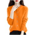 thumbnail image 4 of Yuyuzo Cardigans for Women Button down Classic Solid Long Sleeve Round Neck Knitted Cardigan Sweaters, 4 of 4