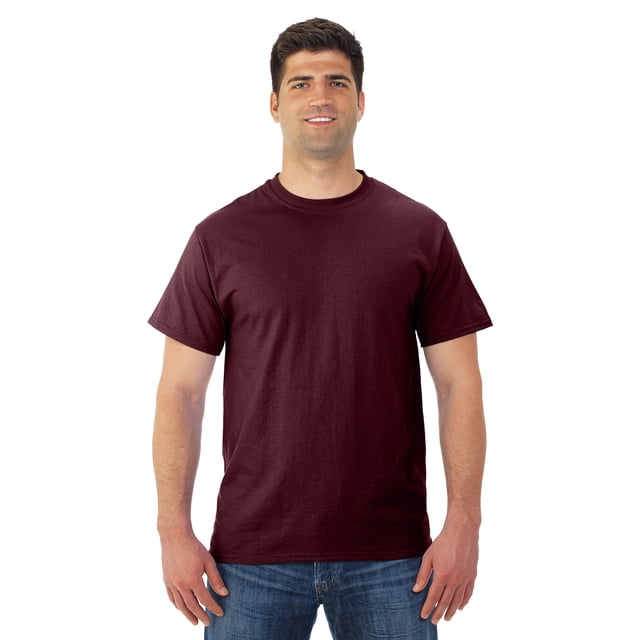 Jerzees Mens DRI-POWER Active Short Sleeve Crew T-Shirt, 4X, Maroon