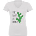 thumbnail image 1 of Stay Back I'm Prickly Pear Cactus Juniors V-Neck T Shirt, 1 of 1