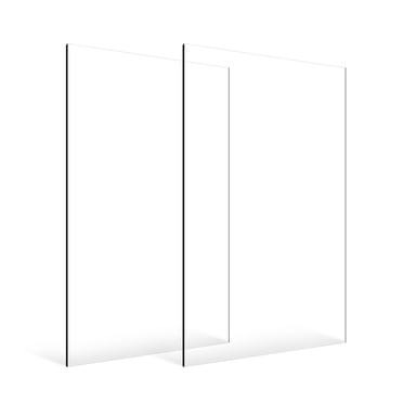 KFFKFF Plexiglass Acrylic Sheets, 2-Pack Plastic Sheet, 24 x 48 Inch 1/8 Inch Thick Clear Plastic Cast Transparent Glass for Crafting Projects