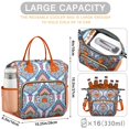 thumbnail image 2 of Decorative Paisley Print Thermal Tote - Leakproof Large Lunch Bag with Detachable Strap, Multi-Pocket Design for Parents & Students, 2 of 4