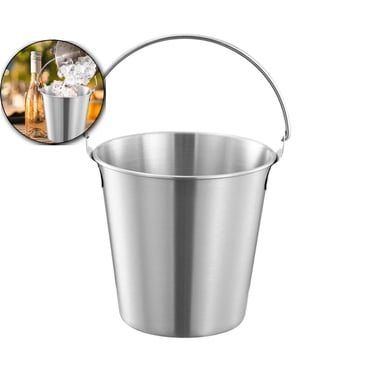 Dvruxg Mini Metal Buckets, Mini Stainless Steel Pails, Stainless Steel Metal Bucket, Small Ice Bucket with Handle, Small Pails Champagne Bucket with Handle for Bar, Party, BBQ