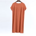 thumbnail image 2 of Besolor Chemises de Nuit Grande Taille pour Femmes Été Confortables à Manches Courtes Col Ras du Cou Vêtements de Nuit Chemises de Sommeil Robe de Nuit, 2 of 5