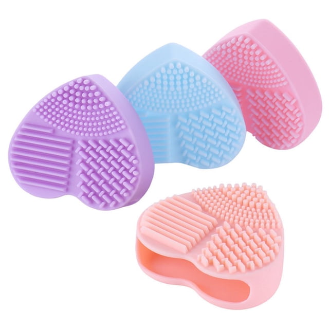 Love Heart Wash Cosmetic Brushes Cleaner Silicone Makeup Tool Cleaning Scrubber