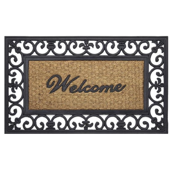 Achim Importing Co. WRM1830FL6 Wrought Iron Rubber Mat Fleur De Lis - 18x30