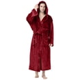 thumbnail image 2 of SHTXOZHI Men's Flannel Robe Warm Fleece HoodedSpa Bathrobe Winter Soft Robes with Pockets, 2 of 4