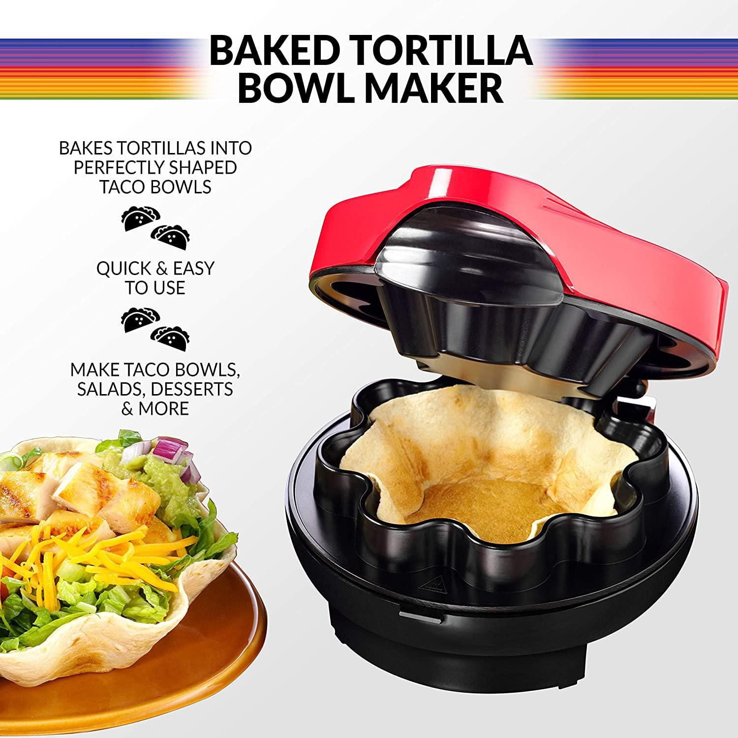Taco Tuesday™ Baked Tortilla Bowl Maker, Red