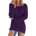 thumbnail image 1 of WZXFASHION Womens Casual Solid Long Sleeve Jumper Sweaters Blouse Up To 50% Off men’s pullover sweater, 1 of 5