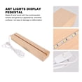 thumbnail image 3 of Wooden LED Lights Display Base, USB Wood Light Base Stand Rectangle Art Lights Display Pedestal Solid Wood USB Interface Warm Light for Crystal Glass Acrylic Jewelry, 3 of 7