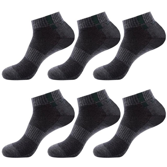 6 Pairs Mens Athletic Tab Socks Cotton Running Ankle Socks Short Sports Socks