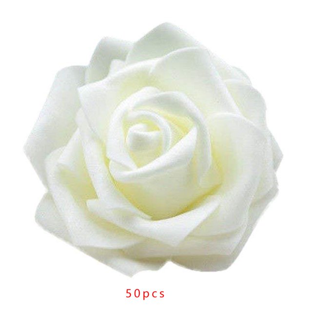 braveheart 50pcs Artificial Bionic Flowers PE Foam Fake artificial flowers Lifelike Roses Wedding Egagement Decorations