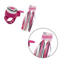 thumbnail image 3 of Rubans pour Sonnettes 2 Pcs Poignées de Vélo pour Enfants à Pompons avec Ensemble de 1 Pce de Rubans pour Trottinette Rubans Tressés pour Guidon Rubans Accessoires de Vélo (Glands Roses et Cloche Rouge), 3 of 8