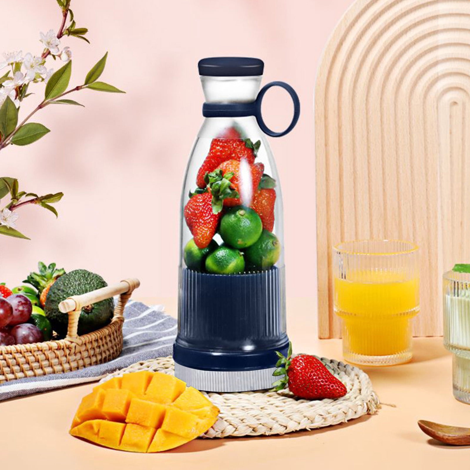 Summer Savings Kcavykas Portable Blenders , Blend-er for Shakes And, Fruit Juicer Usb Rechargeable with 6 Blades, Handheld Blenders for Sports Travel and Outdoors