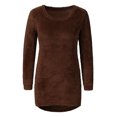 thumbnail image 2 of Innerwin Hauts en Tricot Manches Longues Pull Femme Vêtements de Détente Col Rond Tunique Ample Blouse Marron TP, 2 of 6