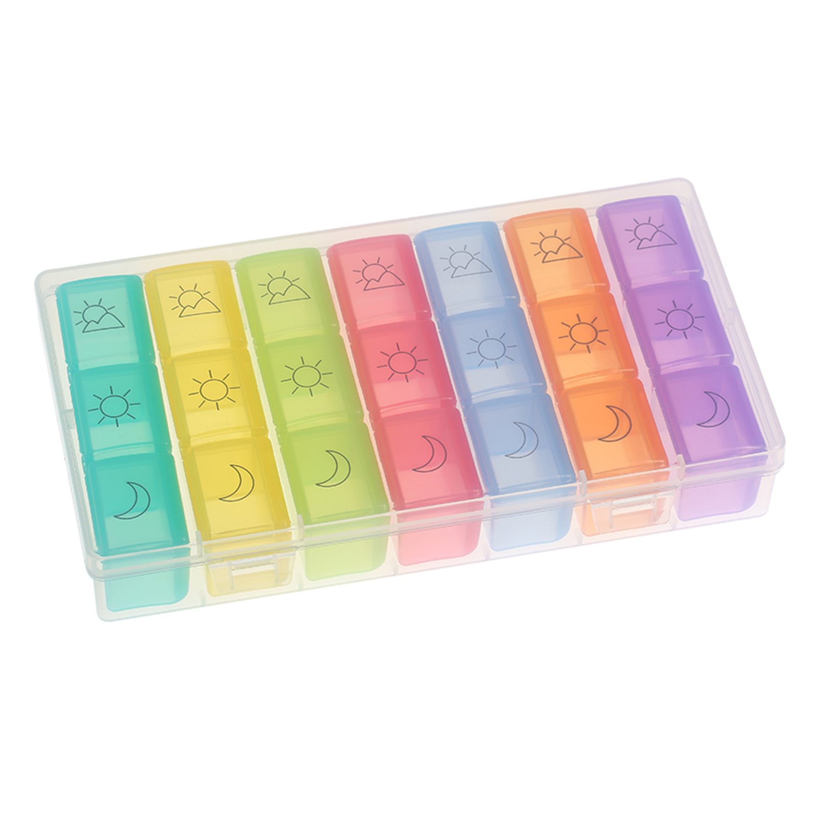 Plastic Storage Box Pill Organizer 7 Days 3 Times a Day Weekly with 21 Compartments Large Portable