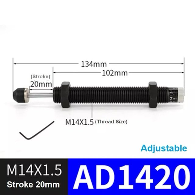 Bgsha Hydraulic Shock Absorber Hydraulic Buffer Damper Hydraulic Damper Oil Pressure Buffer Damper Cylinder Spring Adjustable AC0806/2020/1008 Accessories
