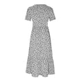 thumbnail image 4 of Pisexur Robes d'Été pour Femmes à Col Rond, Robe Fluide Plissée Tendance à Manches Courtes, Mode avec Poche, Robe d'Été de Plage Évasée à Imprimé Floral, 4 of 4