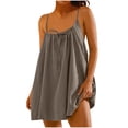 thumbnail image 2 of Sentmoon Robes pour Femmes, Tenue de Bureau Décontractée, Sans Manches, Col Ras du Cou, Robes Bohèmes pour Femmes 2026 Printemps, Couleur Unie, Coupe Régulière, Bretelles Spaghetti, Jolies Robes d'Été, Confortables pour le Travail et le Bureau, Brun P, 2 of 5