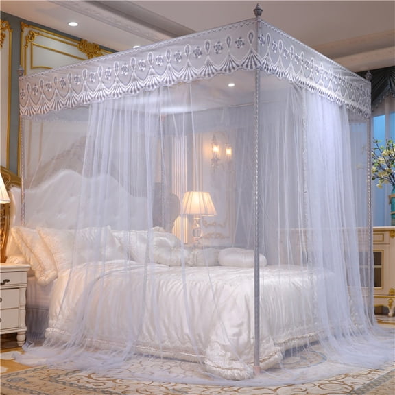 Clearance! Three-door Palaces-style Mosquito Net A Household Princess-style Floor-length Mosquito Net Suitable For Bedroom Decoration And Bed Canopys