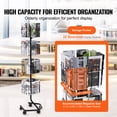 thumbnail image 3 of VEVOR Brochure Display Rack, 4-Tier 32 Pockets Rotating Magazine Literature Display Stand for Postcards, 360° Spinning Greeting Cards Rack with 5 Wheels (2 Lockable), 3 of 9