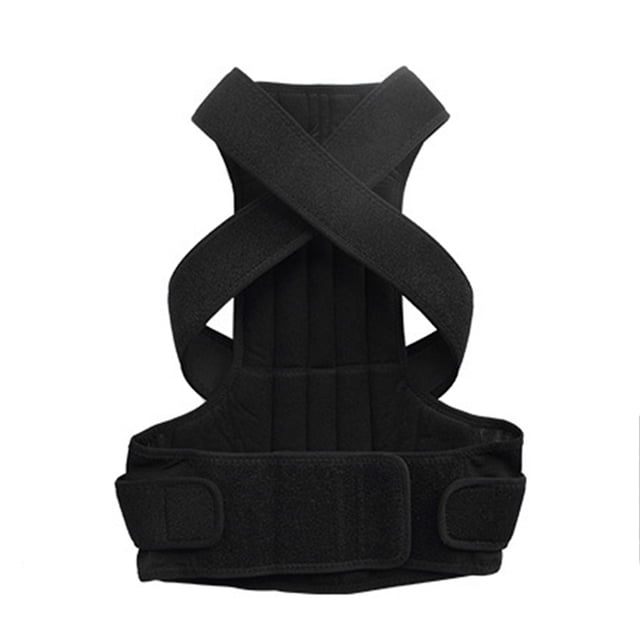 Graflsoa Adjustable Posture Corrector Belt for Back Pain Relief - Lightweight, Breathable Mesh Design, Fits All Sizes (Black, L)
