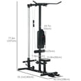 thumbnail image 4 of Soozier Lat Pull Down Machine Cable Station with Flip-Up Footplate, Black, 4 of 9
