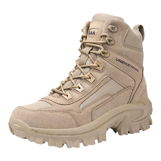 Men's Ankle Boots Comfortable Breathable Hiking Camping Durable Non- Side Zipper Work Boots for All-Day Use
