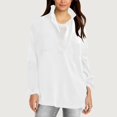 thumbnail image 2 of Chandails à Enfiler pour Femmes Automne Hiver, Blouses, Coupe Décontractée, Chemises à Manches Longues, Hauts, Col Montant à Quart de Bouton, Hauts, Tenues de Printemps 2025, Chandail à Enfiler, Vêtements de Printemps Automne, 2 of 7