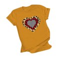 thumbnail image 1 of EQWLJWE Hauts pour Femmes Décontractés Grande Taille Manches Courtes Imprimé 3D Amour Col Rond Hauts Tee T-Shirt Blouse Sortie Vêtements Liquidation, 1 of 3