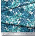 thumbnail image 2 of Soimoi Green Modal Satin Fabric Tropical Leaves Printed Craft Fabric by the Yard 42 Inch Wide, 2 of 5