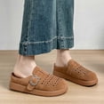thumbnail image 2 of IUJSOY Sabots pour Femmes en Suède Ajouré à Enfiler Mules Chaussures Semelle en Liège Sandales à Plateforme Pantoufles, 2 of 9