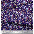 thumbnail image 2 of Soimoi Blue Cotton Duck Fabric Leaves,Insect & Floral Artistic Decor Fabric Printed BTY 56 Inch Wide, 2 of 3