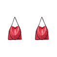 thumbnail image 2 of kurtrusly 1/2/3 Wide Application Convenient And Practical Chain Handbag For Women - Foldable Shoulder Bag Fashion PU Chain Shoulder Bag red 2PCS, 2 of 6
