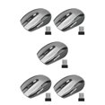 thumbnail image 3 of crativent Computer 2.4Ghz Wireless Optical Mouse Quick Speed 6 Buttons Plastic Gaming Mice DPI Adjustable Portable Accessory Grey 5Set, 3 of 6